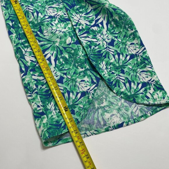 Land and Sea Linen Blend Relaxed Pants Womens L Front‎ Leg Slit Elastic Waist - Picture 8 of 8